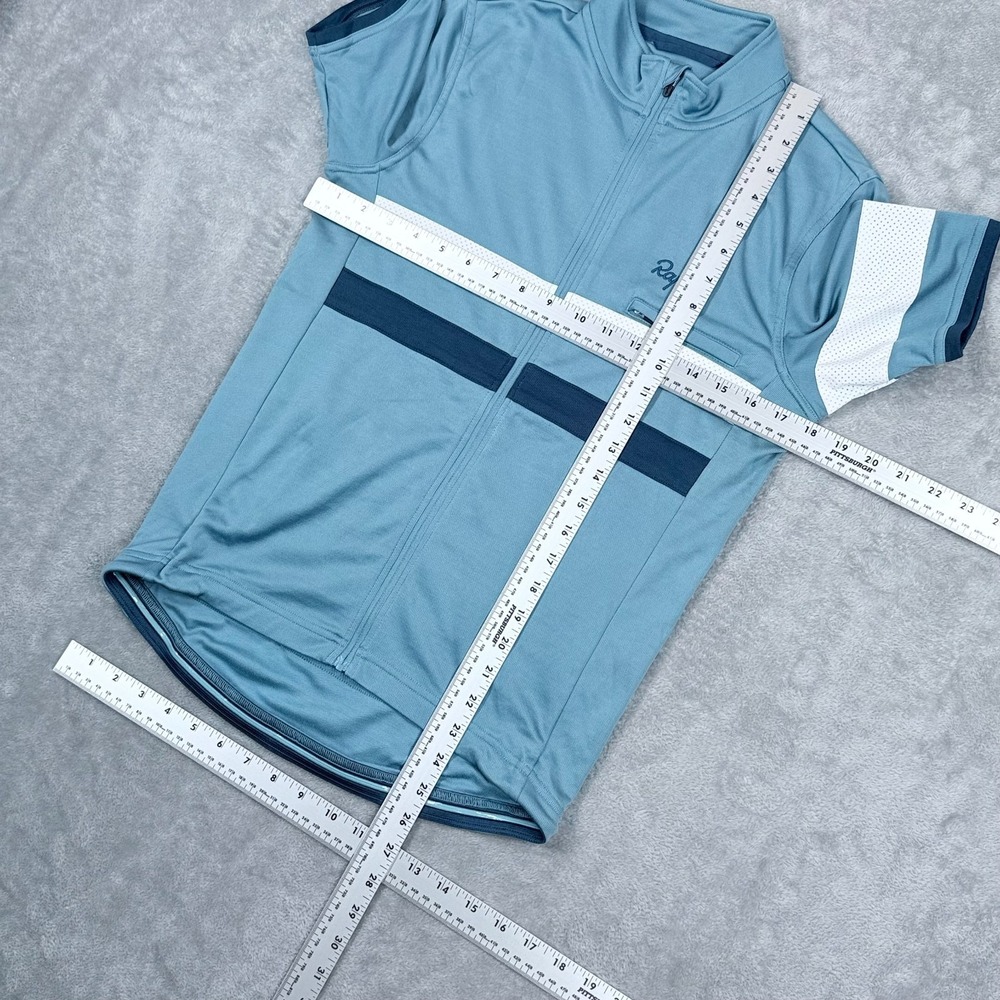 Rapha Brevet Cycling Jersey Mens Medium Blue Full Zip Short Sleeve Reflective - Picture 6 of 10